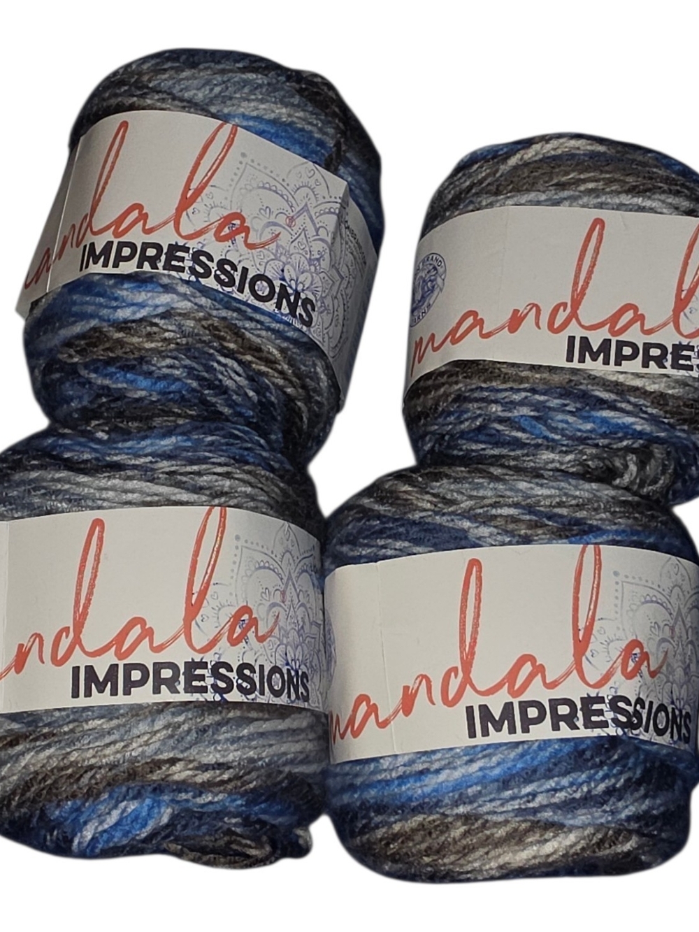 Lion Brand Mandala Impressions Yarn Lakeside Lot of 4 Bulky Discontinued
